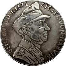 General Eduard Dietl - Narvik Fantasy Medal pieza conmemorativa - $18.66 CAD