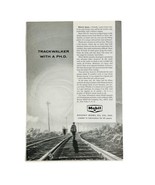 Vtg 1950&#39;s Mobil Oil Magazine Print Ad Melvin Janes Railroad Trackwalker... - $9.08 CAD
