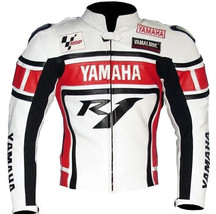 YAMAHA R1 Men Motorbike Leather Jacket MOTOGP Racing Biker Leather Jackets. - $3,198.85 MXN+
