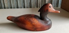 Vintage Wooden Hand Carved Duck Decoy Bird 10 x 4 x 5 - £44.14 GBP