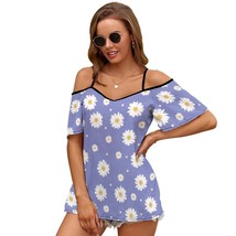 Mondxflaur Daisy T Shirts for Women Short Sleeve Spaghetti Strap Top Clo... - $22.99