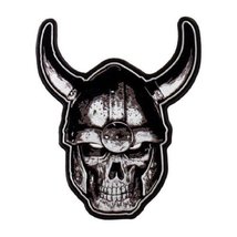 Viking Skull Embroidered Jacket Vest Patch (5.0 X 4.0 Iron/Sew On) - £7.04 GBP