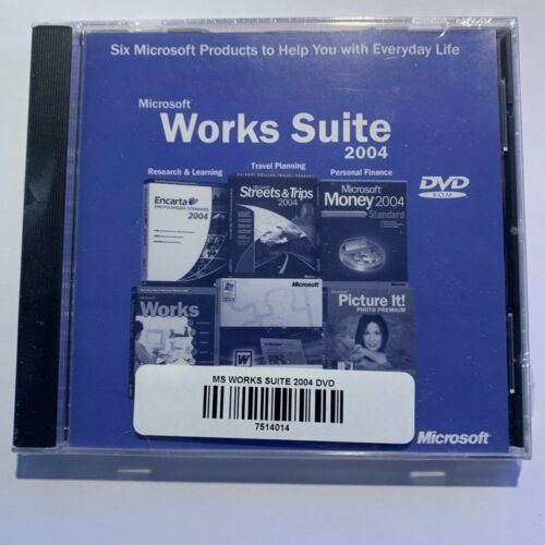 Microsoft Works Suite 2004 DVD-ROM PC Includes Key and Product Codes Sealed - $8.00