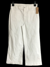 Cremieux Women&#39;s White Julia Isle of Capri Wide Leg Capri Pants Jeans Size 10 - £57.52 GBP