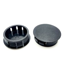 1 1/4&quot; Panel Hole Locking Plugs Black Nylon Matte Dome Finish Snap in Covers - £10.82 GBP+