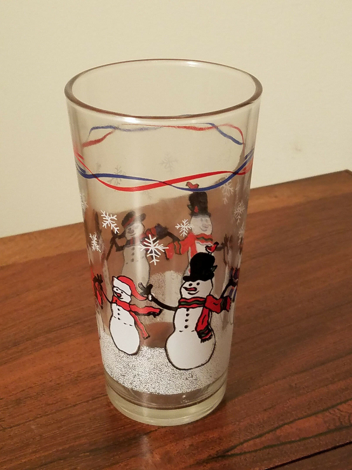 Primary image for Vintage Kig Indonesia Holiday Snowman Christmas Drink Glasses 11 PC. Set