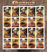 20 Cowboys Of The Silver Screen 44¢ Us Usa Stamps. 4446-4449 - £15.45 GBP