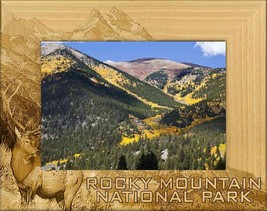 Rocky Mountain National Park with Elk Laser Engraved Wood Picture Frame (4 x 6) - £23.97 GBP