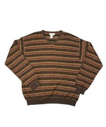 Ermenegildo Zegna Wool Blend Striped Knit V-Neck Sweater Italy - Size Me... - £60.25 GBP