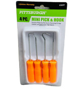 4 Piece Mini Hook and Pick Set High Visibility 5&quot; for O-rings New in Pac... - $14.73
