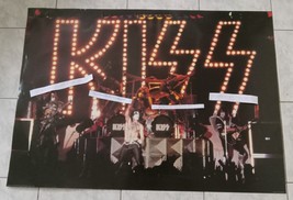 KISS VINTAGE LIVE ON STAGE WITH LIGHTS  24 X 33 3/4 INCHES POSTER!! VERY... - $46.39