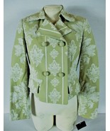 APOSTROPHE womens Sz 6 L/S green FLORAL double breasted LINED jacket NWT... - £12.83 GBP
