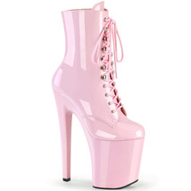 PLEASER Sexy Stripper Dancer Baby Pink Extreme Platform 8&quot; Heel Ankle Boots - £78.53 GBP