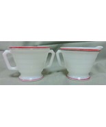 Red Stripe Platonite Moderntone Creamer Sugar Bowl Hazel Atlas Opaque Mi... - £19.97 GBP