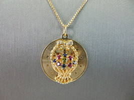 Womens Vintage Estate 14K Yellow Gold Basket Pendant Necklace 11.6g E1613 - £1,092.15 GBP