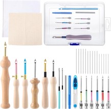 35 Pcs Punch Needle Kit, Punch Needle Tool Adjustable Punch Needle Embro... - £27.28 GBP