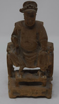 Chinese Wood Carved Figure Seated 6&quot; - £157.90 GBP