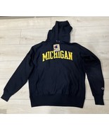 University of Michigan Champion Hoody Sweatshirt Navy Blue Size Medium - £35.21 GBP