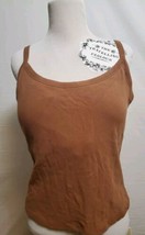 OGL Light Brown Soft Brushed Ribbed Padded Shelf Bra Tank Top Brami Size... - $18.66