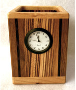 Segmented Wood Pencil Holder w/Clock by Gregg Palm G3 Studios Made in US... - $102.88 CAD