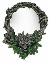 Whispering Hollow Rustic Wisteria Forest Greenman Wall Mount Mirror Plaq... - £68.95 GBP