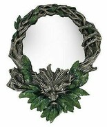 Whispering Hollow Rustic Wisteria Forest Greenman Wall Mount Mirror Plaq... - $1,667.81 MXN