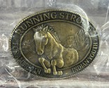 Vintage 1996 Running Strong For American Indian Youth Brass Belt Buckle ... - $9.74