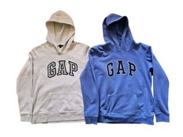 Lot 2 GAP Women’s Long Sleeve Embroidered Logo Pullover Hoodie Sweatshir... - £14.38 GBP