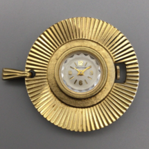 Vintage Elgin Pendant Necklace Watch Women Gold Tone NO CHAIN Manual Wind - £33.27 GBP