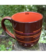 Dunkin Donuts Collector DD 2011 14oz Brown Orange Pink Stripe Coffee Tea... - $24.15 CAD