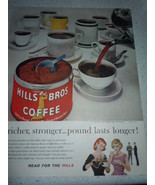 Vintage Hills Bros Coffee Pouring Coffee Print Magazine Advertisement 1960 - $9.59 CAD