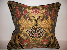 AUBUSSON TAPESTRY CHENILLE LAMPAS PILLOW ~ 22 X 22 - £227.87 GBP