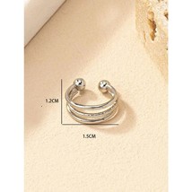 Silver Triple Band Fake Lip Ring – Adjustable Clip-On Piercing Jewelry - $15.00
