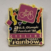 1990 US Olympics Festival Rainbow Foods Minnesota Cycling Lapel Hat Pin - £4.67 GBP