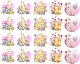 Sugar paper ( Classic Pooh in pink ) 20 images 1.81&quot;  round. - $12.00