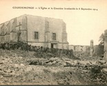 Vtg Cartolina Courdemonge Francia Chiesa E Cimitero Bombato Su Settembre... - $7.90