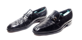 Vintage Florsheim Men Dress Shoe Size 8.5 C Black Apron Toe Horsebit Hipster 70s - £33.03 GBP