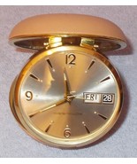 Vintage Westclox Travel Alarm Calendar Wind Up Clock in Fold Up Case - $373.46 MXN