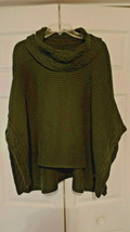 Vice Versa Women&#39;s Size Medium Deep Green Sweater Poncho - £23.32 GBP