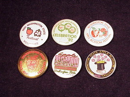 Lot of 6 Washington State Apple Blossom Festival Pinback Buttons, Pins W... - £7.95 GBP
