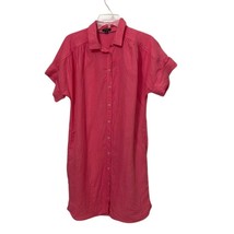 J. Crew Hot Pink Baird McNutt Irish Linen Shirt Dress Womens Size Small - £37.07 GBP