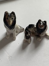 3-Border Collie Dog Figurines Bone China Vintage Miniature - $12.18