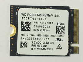 WD PC SN740 512GB SDDPTQD-512G M.2 2230 NVMe SSD For Steam Deck PC ROG Ally - £45.84 GBP