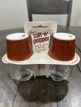 Vintage Gemco &quot;The Rangers&quot; Salt &amp; Pepper Shakers Orange Brown Plastic L... - $464.39 MXN