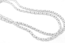 Sterling Silver  24&quot; Reverse Rope Spiral Design Chain Necklace - £71.14 GBP