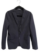 ZARA MAN Mens Blazer Navy Blue Seersucker 2 Button Sport Coat Sz 40 - £38.02 GBP