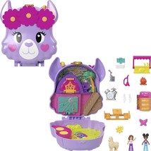 Polly Pocket Compact Playset, Llama Camp Adventure with 2 Micro Dolls &amp; ... - £13.47 GBP
