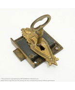 Solid Brass Victorian Shield Key Hole Plate with Vintage Skeleton Key &amp; ... - £23.90 GBP