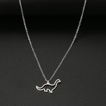 DINOSAUR NECKLACE Brontosaurus Silver or Gold Stainless Steel Pendant 18... - $7.95