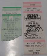 Sun Ra &amp; His Arkestra 2 Original Ticket Stubs 1991 Bottom Line + 1989 St... - £10.83 GBP